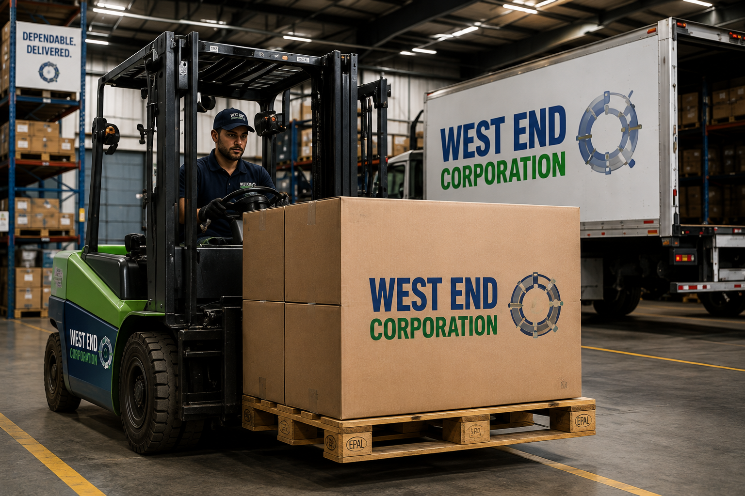 West End Corporation Reliable Fulfillment West End Corporation warehouse fulfillment team preparing industrial supplies for delivery